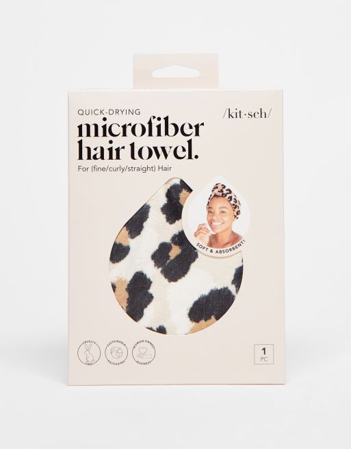 Toalla para el pelo de microfibra de Kitsch - Leopardo