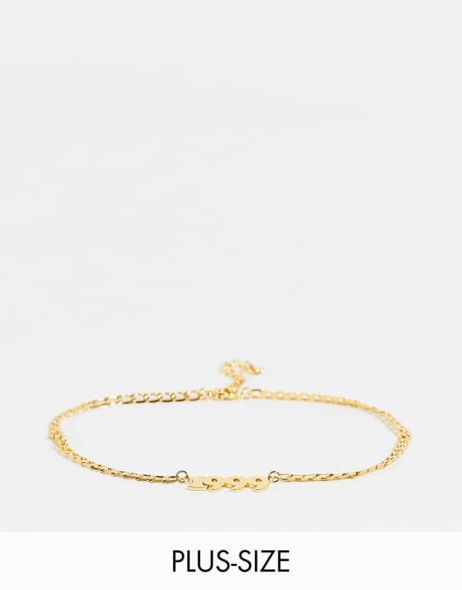 Tobillera chapada en oro con diseño 