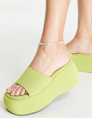 Tobillera con cuentas de colores y perlas de agua dulce de ASOS DESIGN