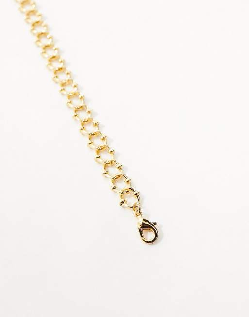 Tobillera con detalle de cadena texturizada y enchapado de oro de 14 quilates de ASOS DESIGN, 2 de 4