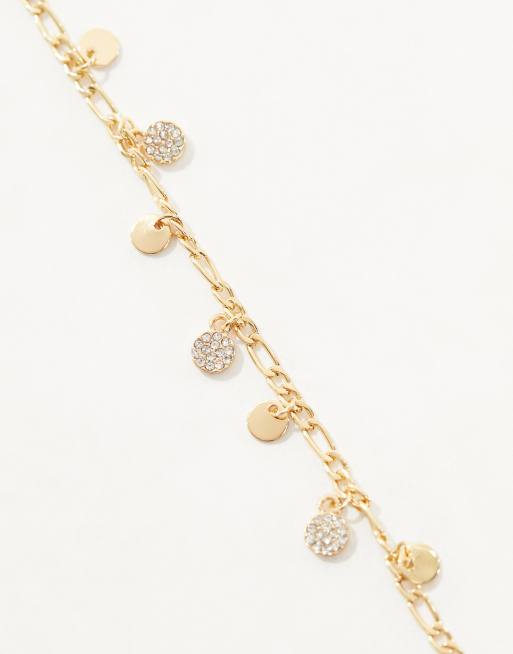 Tobillera dorada con charms de DesignB London  , 3 de 4