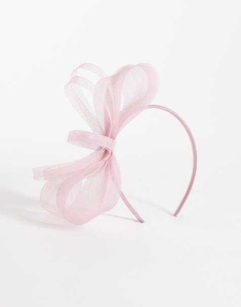 Tocado rosa empolvado con lazo de malla de My Accessories - view 1