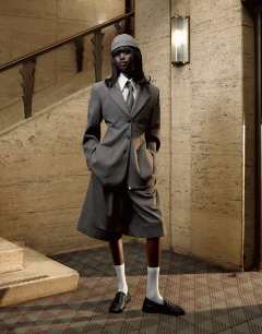 Tolu Coker x Topshop cinched 80s blazer in taupe