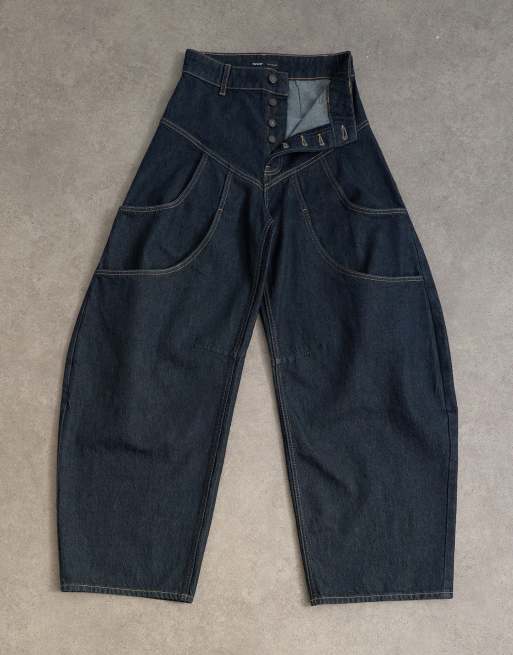 Tolu Coker x Topshop - Circular Design - Højtaljede indigoblå barrel-jeans, 6 af 8