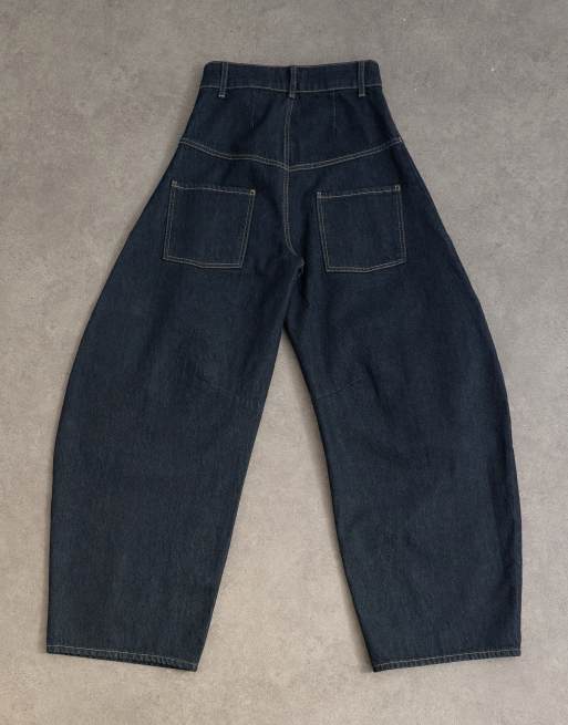 Tolu Coker x Topshop - Circular Design - Højtaljede indigoblå barrel-jeans, 7 af 8