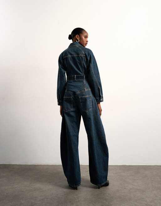 Tolu Coker x Topshop denim barrel leg jumpsuit Circular Design in