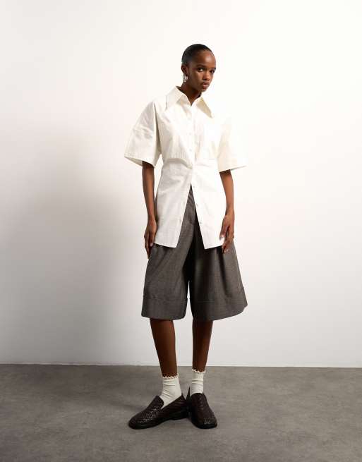Tolu Coker x Topshop - Overhemd met korte mouwen in ecru, 3 van 4
