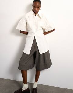 Tolu Coker x Topshop short sleeve shirt in ecru