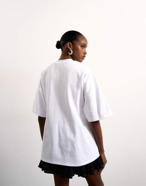 Tolu Coker x Topshop - T-shirt écru con cuciture e nodo, 4 di 4