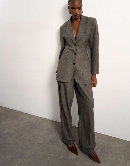 Tolu Coker x Topshop tailored pants in taupe, 2 of 5