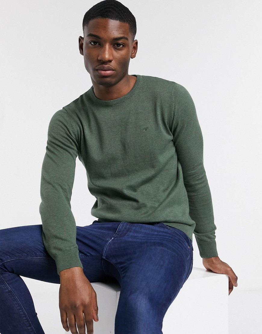 Tom Tailor – Basic – Grön tröja med rund halsringning