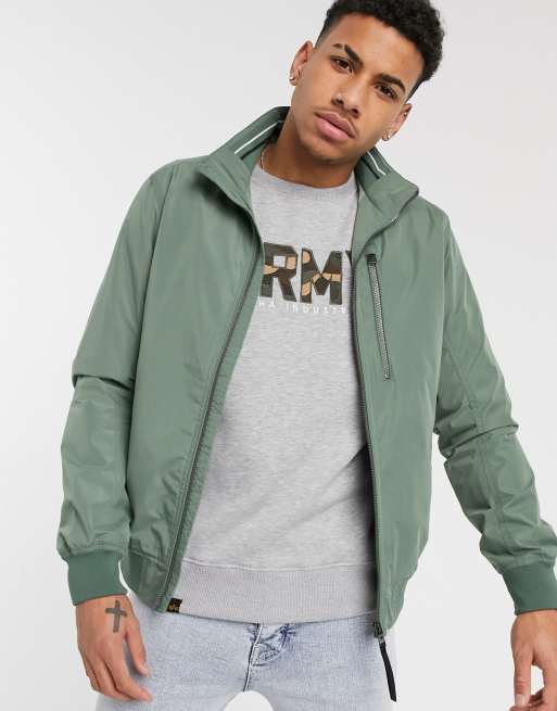 Assimilate Geometri i aften Tom Tailor bomber jacket with zip detail in khaki | ASOS