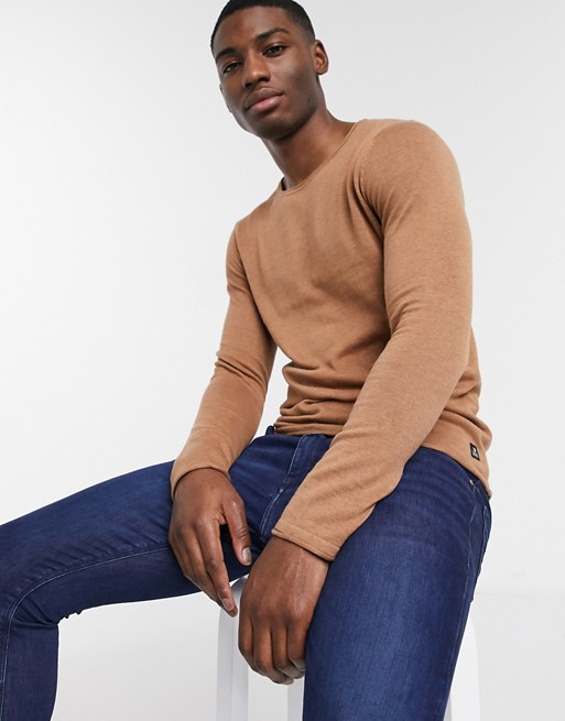 Tom Tailor crew neck knitted jumper with rolled edges