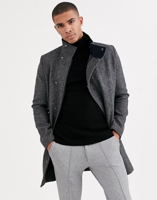 Tom Tailor funnel neck coat in wool mix