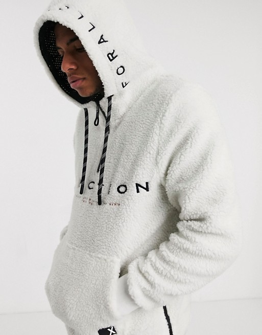 Tom Tailor half zip hoodie in white