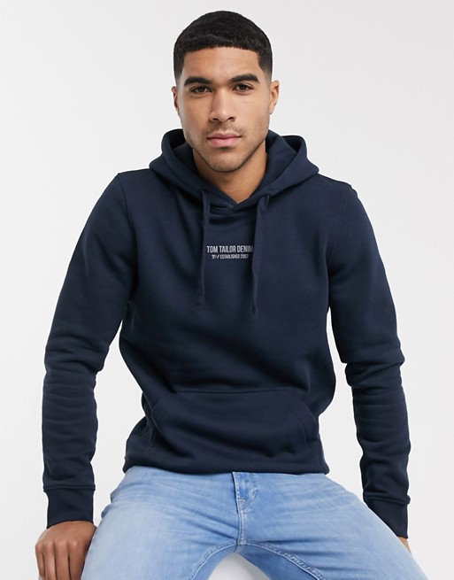 Tom Tailor hoodie with reflective print in navy