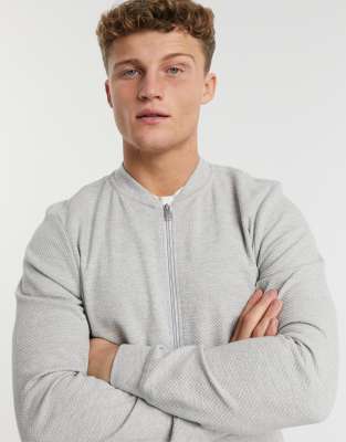 Tom Tailor Tom Tailor jersey bomber jacket in light grey