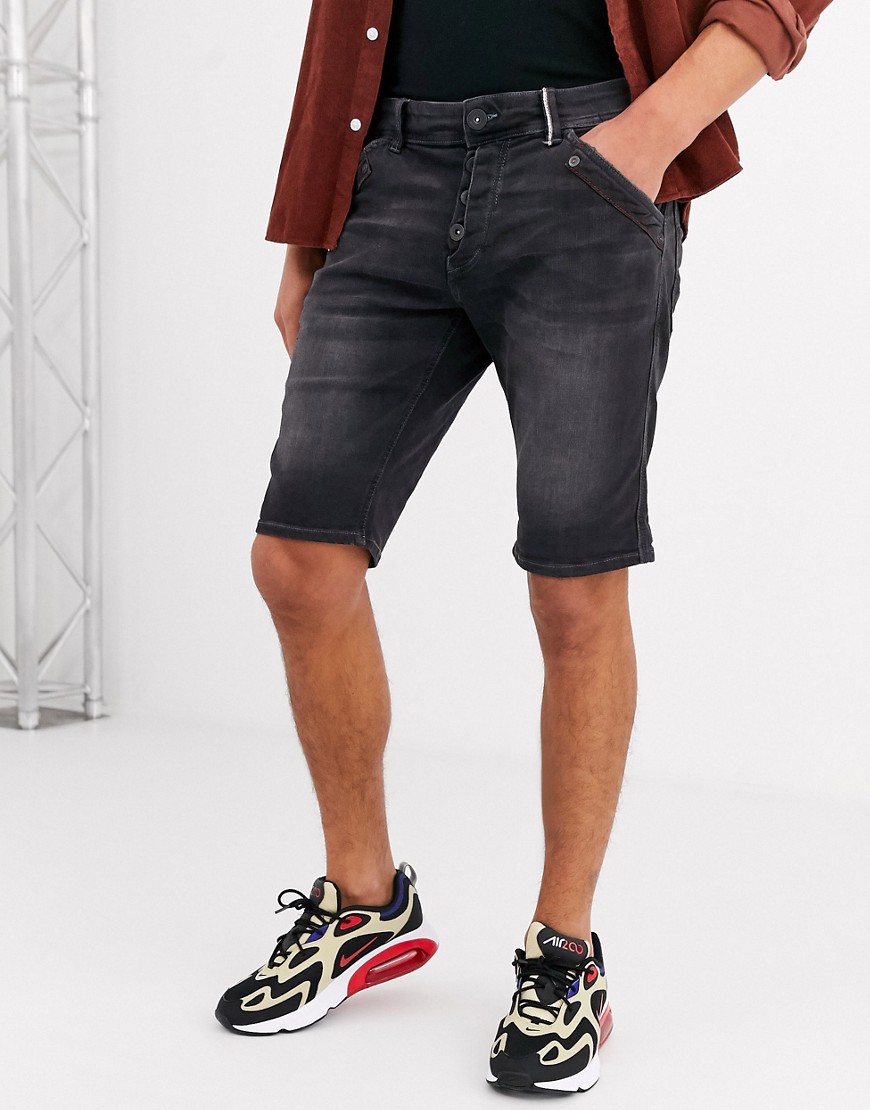 Tom Tailor - Josh - Pantaloncini di jeans lavaggio nero