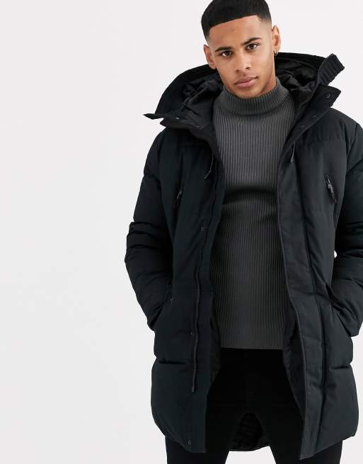 Tom Tailor longline puffer in black | ASOS