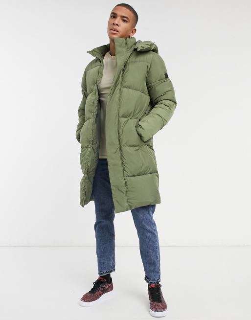 Tom Tailor longline puffer in | green ASOS