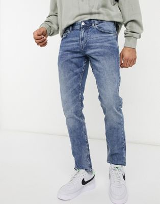 Jeans clairs délavés Tom Tailor - Piers - Jean slim - Bleu