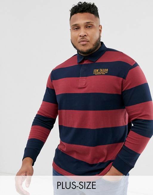 Tom Tailor Plus stripe rugby shirt