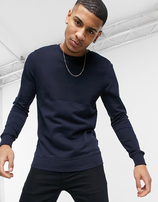 Tom Tailor structure crewneck in navy