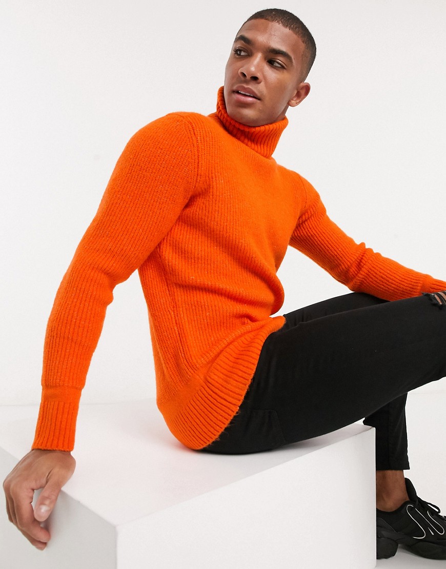 Tom Tailor sweater with turtle neck in orange