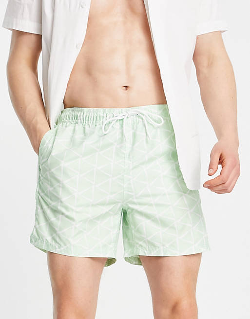 Tom Tailor swim shorts with print in mint green
