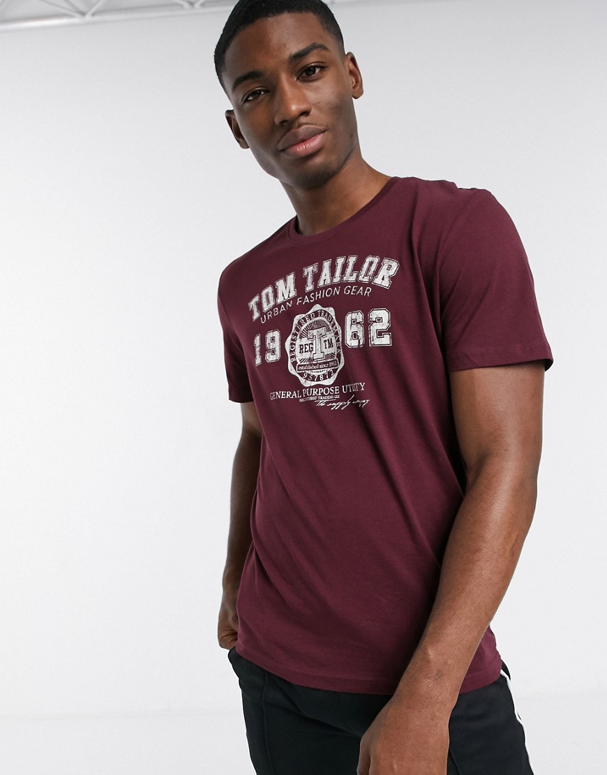 Tom Tailor - T-shirt con logo-Rosso