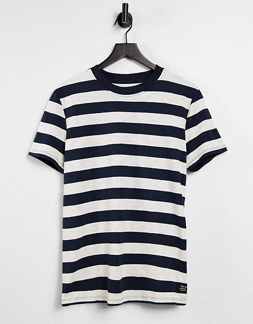 Tom Tailor t-shirt in navy and white stripe | ASOS