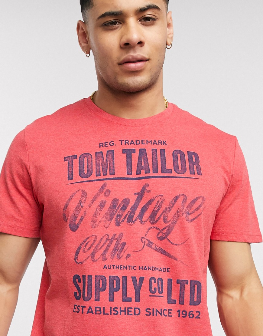 Tom Tailor - T-shirt vintage-Rosso