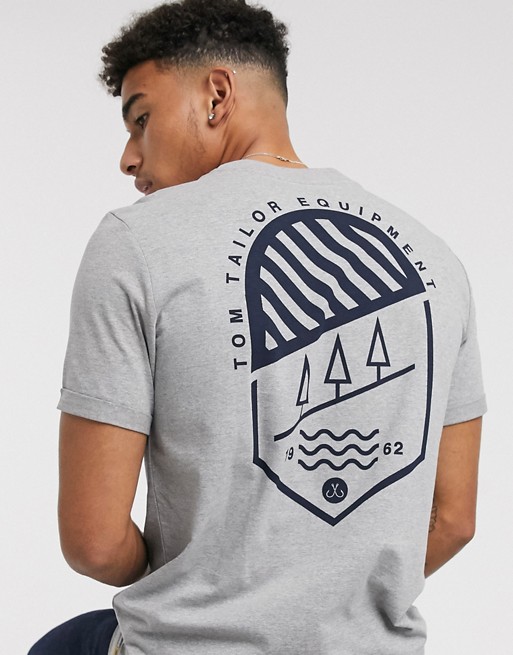 Tom Tailor t-shirt with back print in grey