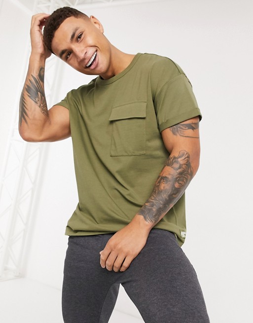 Tom Tailor t-shirt with pocket in khaki