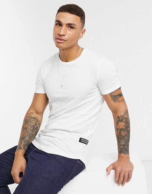 Tom Tailor t-shirt with woven badge in white