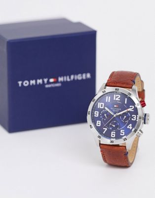 tommy hilfiger brown strap watch