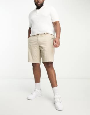 Tommy Hilfiger 1985 Big & Tall Madison shorts in stone-Gray