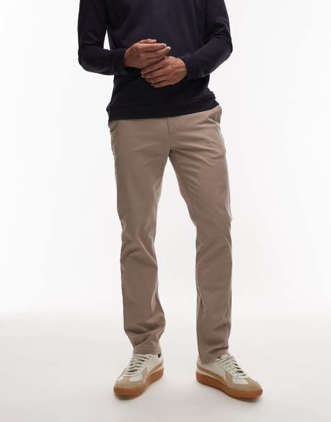 Tommy Hilfiger 1985 denton straight fit chino trousers in beige - view 1