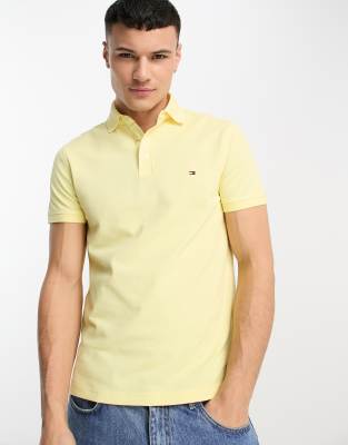 Tommy Hilfiger 1985 flag yellow in shirt | ASOS logo polo slim fit