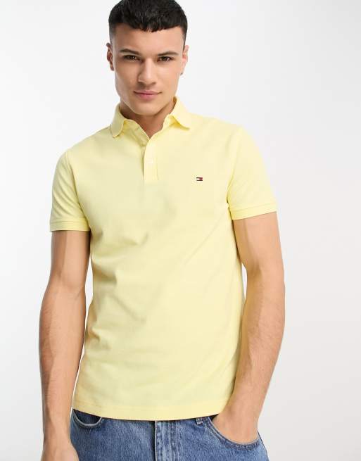 | fit shirt polo in yellow flag Tommy Hilfiger logo ASOS 1985 slim