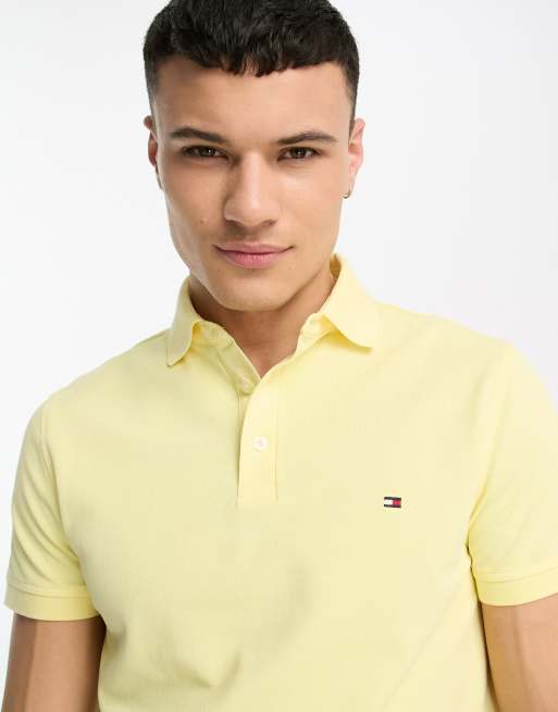 1985 Tommy logo shirt in fit ASOS slim polo Hilfiger flag yellow |