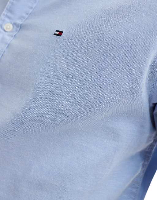 Tommy Hilfiger – 1985 Flex – Kurzärmliges Oxford-Hemd in Blau mit normalem Schnitt, 2 von 4