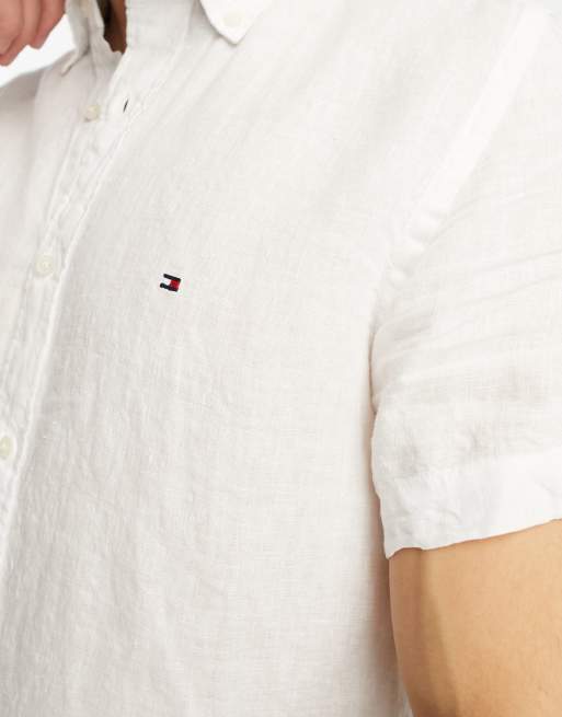 Tommy Hilfiger - 1985 - Hvid skjorte med flaglogo i slim fit , 3 af 4