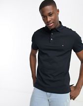 Tommy fit polo navy stripe | in Hilfiger icon chest regular pique ASOS