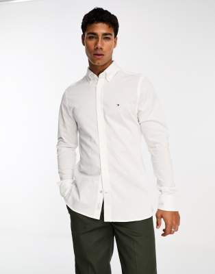 Tommy Hilfiger 1985 knitted sf shirt in optic white - ASOS Price Checker