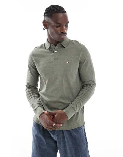 Tommy Hilfiger - 1985 - Polo a maniche lunghe vestibilità classica verde oliva - view 1