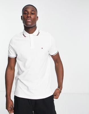 Tommy Hilfiger 1985 contrast collar regular fit polo shirt in white - ASOS Price Checker