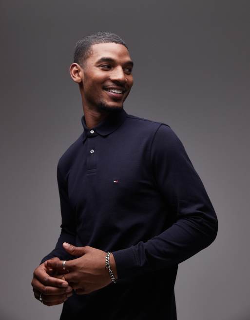 Tommy Hilfiger 1985 regular long sleeve polo in navy, 4 of 5