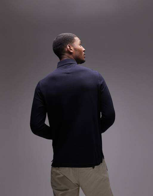 Tommy Hilfiger 1985 regular long sleeve polo in navy, 5 of 5