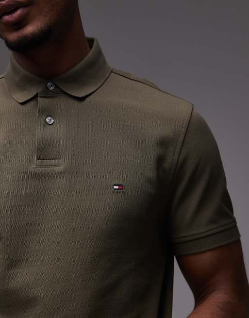 Tommy Hilfiger 1985 regular polo in khaki green, 3 of 4
